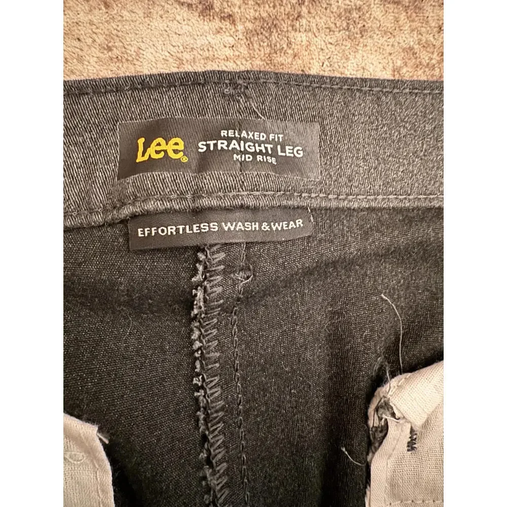 Lee Men's Black Relaxed Fit Straight Leg‎ Pants Size 18 Medium